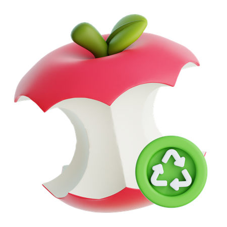 Organic Waste Apple Recycling  3D Icon