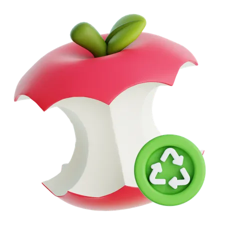 Organic Waste Apple Recycling  3D Icon