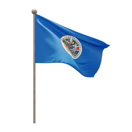 Organisation Amerikanischer Staaten Fahnenmast  3D Flag