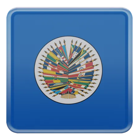 Quadratische Flagge der Organisation Amerikanischer Staaten  3D Icon