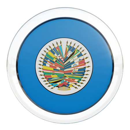 Runde Flagge der Organisation Amerikanischer Staaten  3D Icon