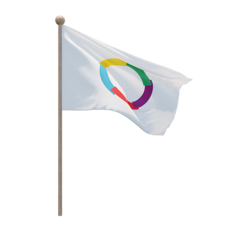 Organisation internationale de la francophonie flag pole  3D Icon