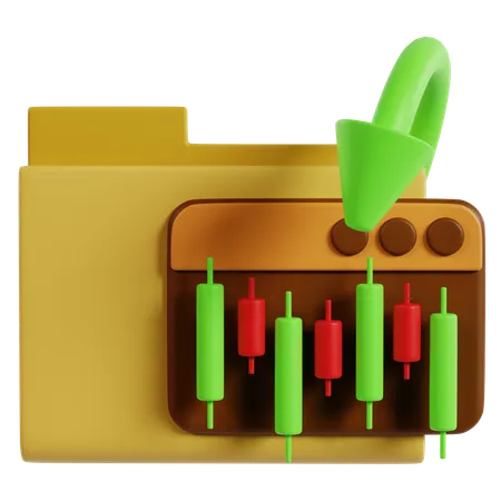 Organisierte Marktanalysedateien  3D Icon