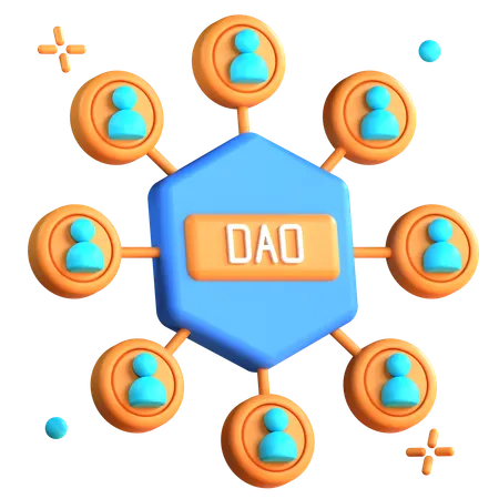 Organização autônoma descentralizada  3D Icon