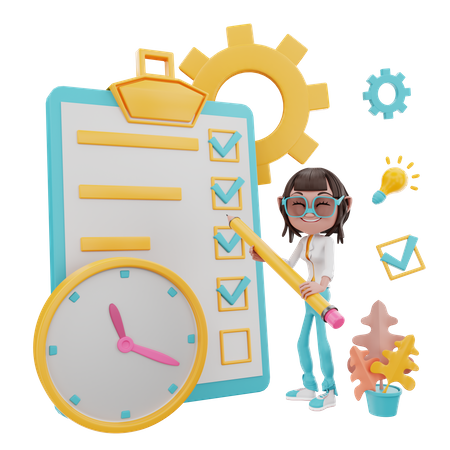 Organização do cronograma  3D Icon
