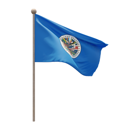 Organização do mastro de bandeira dos estados americanos  3D Icon