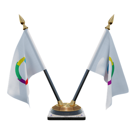 Organización internacional de la francofonía stand de bandera de doble escritorio  3D Flag