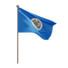 3d organization of american states flag pole illustration