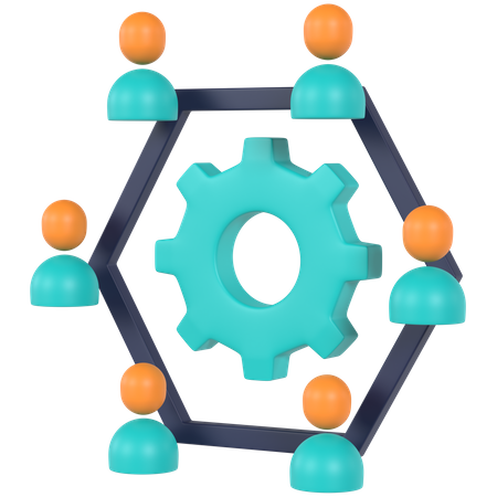 Organization Structure 3D Illustration
