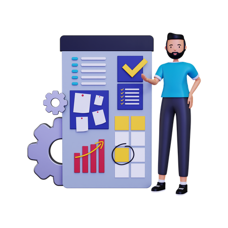 Organizing management structure  3D Illustration