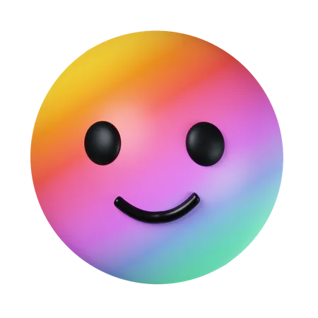 Mes Del Paseo Emoji 3 D Sonrisa Emoji Color Del Arco Iris Icono Aislado Sobre Fondo Gris Ilustracion De Representacion 3 D Trazado De Recorte 3D Icon