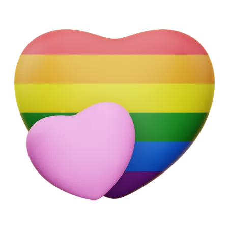 Corazones de orgullo  3D Icon