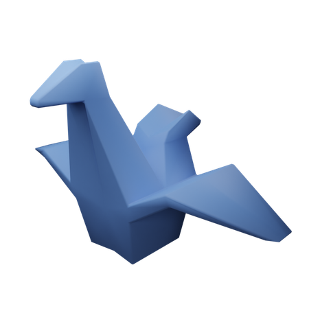 Origami bird  3D Icon