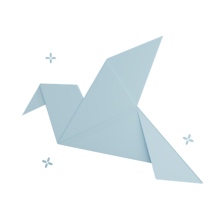 Origami Bird 3D Icon