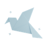 origami bird emoji 3d