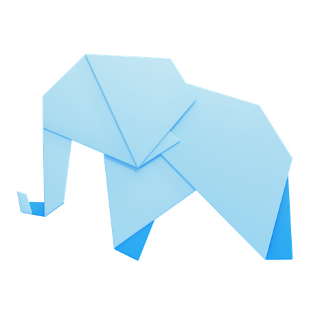 Origami Elephant  3D Icon