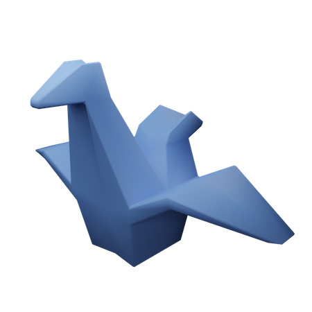 Oiseau en origami  3D Icon