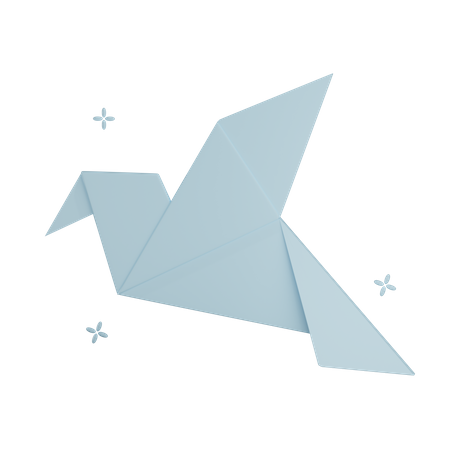 Oiseau en origami  3D Icon