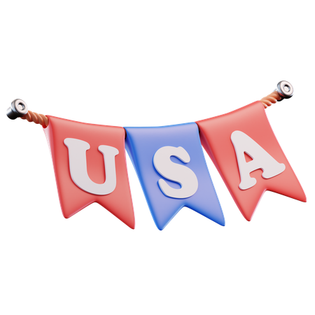 Adorno de banderas de estados unidos  3D Icon