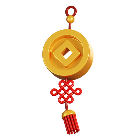 Ornamento de moeda chinesa  3D Icon