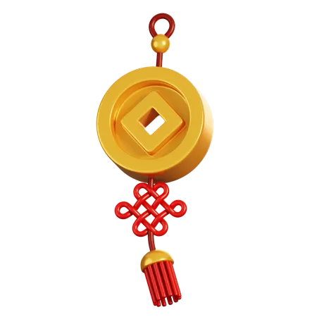 Ornamento de moeda chinesa  3D Icon