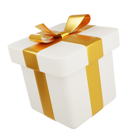 Caja de regalo de oro blanco  3D Icon