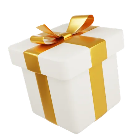 Caja de regalo de oro blanco  3D Icon