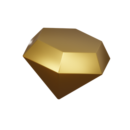 Diamante de oro  3D Icon