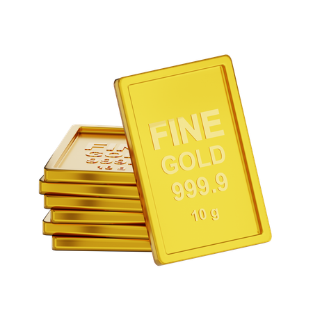 Pila de oro fino 10 g  3D Icon