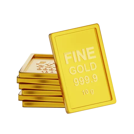 Pila de oro fino 10 g  3D Icon