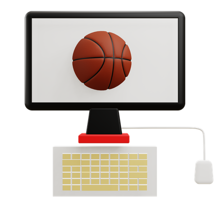 Guardare la partita di basket  3D Icon