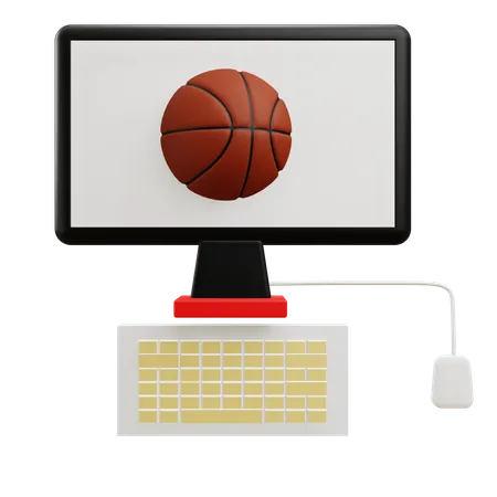 Guardare la partita di basket  3D Icon