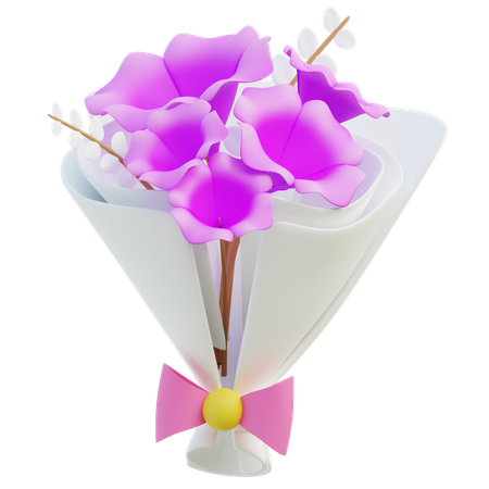 Orquídea rosa  3D Icon