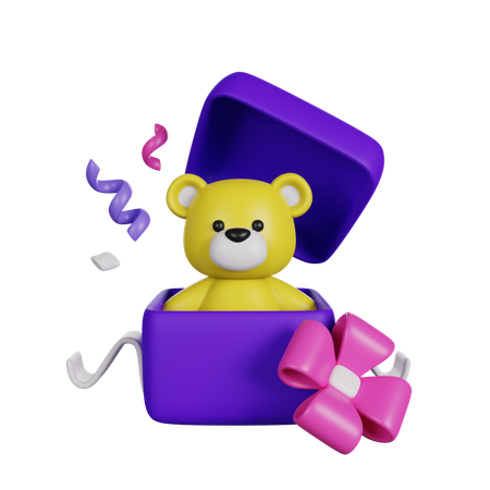 Osito de peluche en regalo  3D Icon