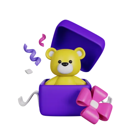 Osito de peluche en regalo  3D Icon