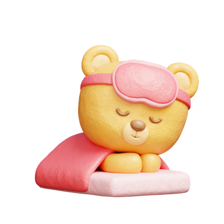 Oso durmiendo  3D Illustration