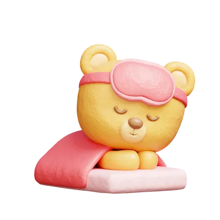 Oso durmiendo  3D Illustration