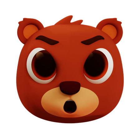 Emoji de oso enojado  3D Icon