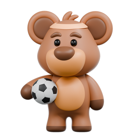 Fútbol de osos  3D Illustration