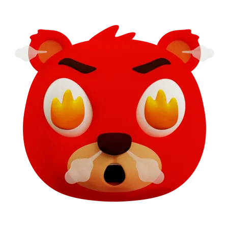 Emoji de oso muy enojado  3D Icon