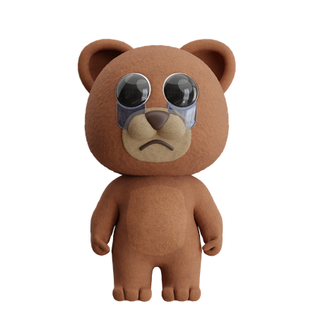 Oso triste llorando  3D Icon