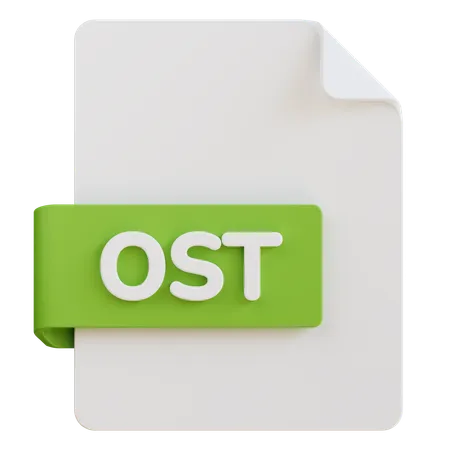 3 D Illustration Of Ost File Extension 3D Icon