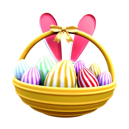 Ostereier-Geschenkkorb  3D Icon