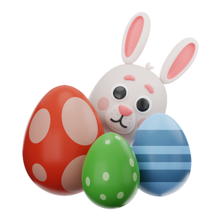 Osterei und Hase  3D Icon