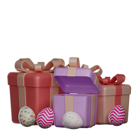 Ostern Geschenk-Box  3D Illustration