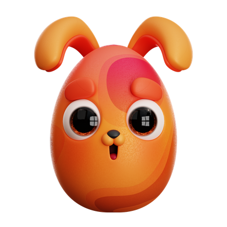 OSTERHASE, ORANGE  3D Icon