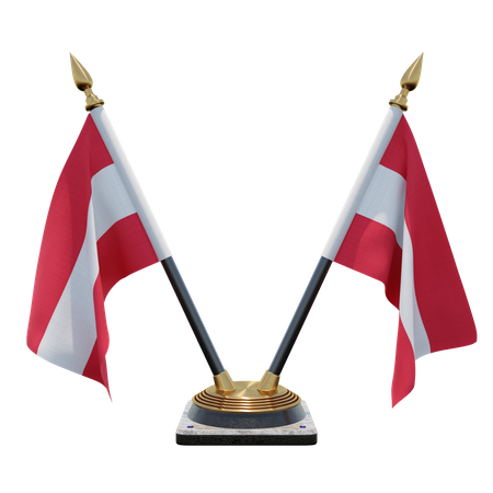 Österreich Doppel-Tischflaggenständer  3D Flag