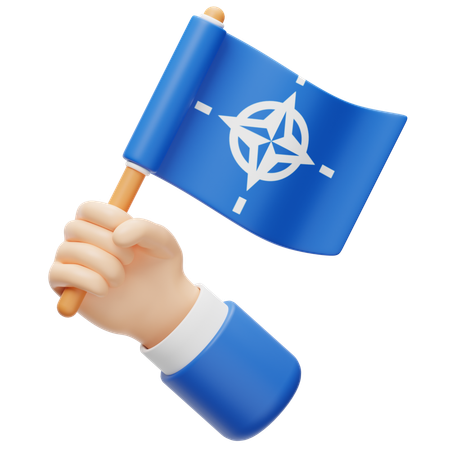 Otan flag in hand  3D Icon