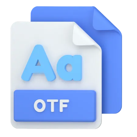 OTF Font Format 3D Icon