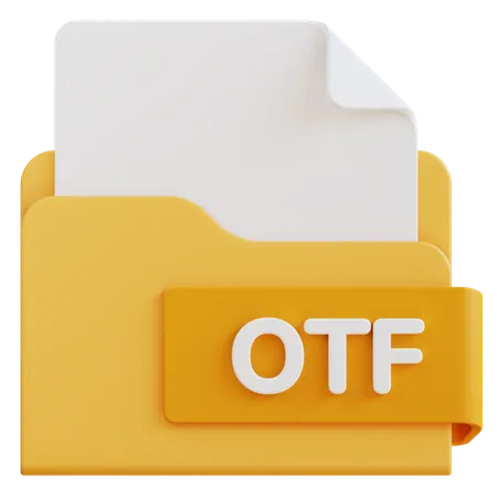 3 D Otf File Extension Folder 3D Icon
